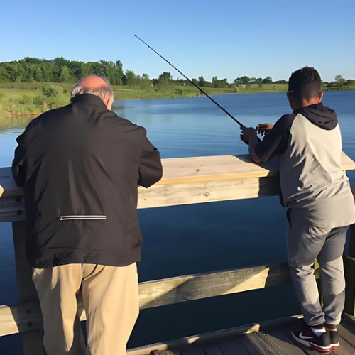 Grandfather with grandson